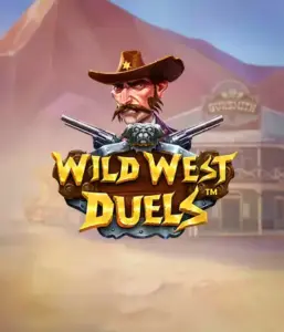  Immerse yourself in the wild world of "Wild West Duels" by Pragmatic Play, featuring a gritty gunslinger ready for a showdown. The image shows a stern cowboy with crossed pistols, set against a dusty Western town. His sharp gaze and detailed attire capture the essence of the Old West. The game's title is clearly displayed in an ornate font, complementing the action-packed theme. 