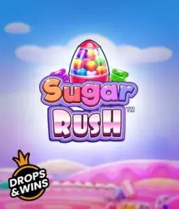 Enjoy the delightful world of the Sugar Rush slot game by Pragmatic Play, showcasing a bright candy dispenser set against a dreamy candyland background. This image portrays the playfulness of the slot, enhanced with bright candies and engaging typography. Great for players seeking a sweet adventure, promising a delightful gaming experience. 